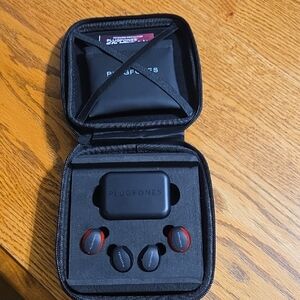 Black and Red Earbud Headphones